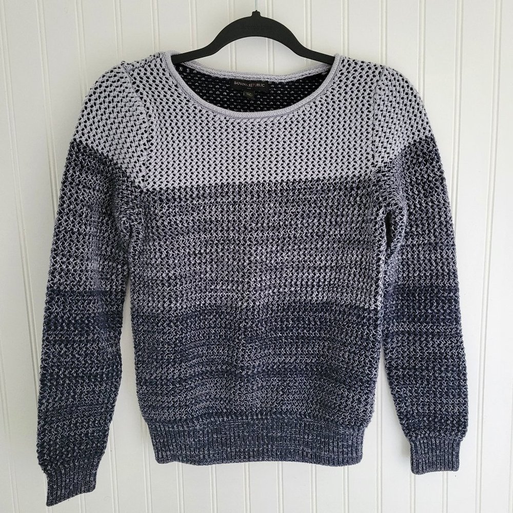 Banana Republic thick knit blue grey sweater XS